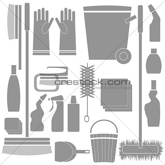 Cleaning Tools silhouettes