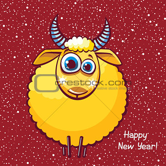 Funny sheep and new year.