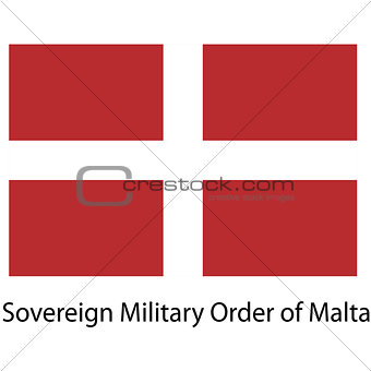 Flag  of the country sovereing military order of malta. Vector i