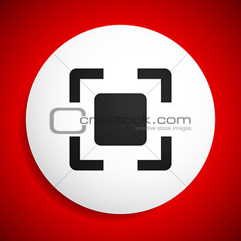 Abstract cross-hair, viewfinder on white plate