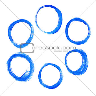 Set of blue acrylic round circles.