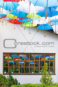 umbrellas and window