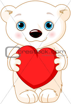 Valentine day polar bear