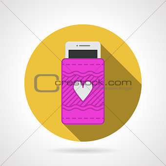 Cell phone case flat vector icon