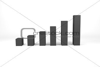 black bar diagram on white surface illustration