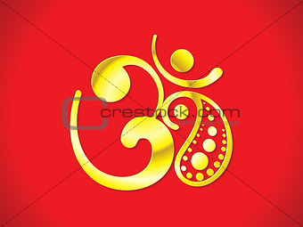 abstract golden shiny om text