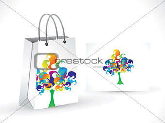 abstract artistic colorful  tree shopping bag