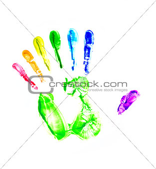 rainbow hand print