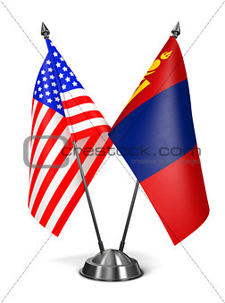 USA and Mongolia - Miniature Flags.