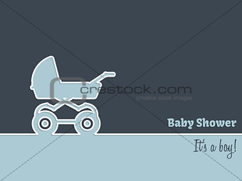 Newborn greeting card with stroller