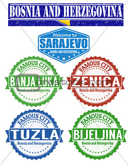 Bosnia and Herzegovina cities stamp