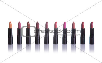 Set of lipsticks in fashionable colors 
