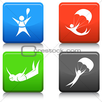 Skydiving Icon Set