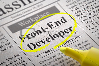 Front-End Developer  Vacancy in Newspaper.