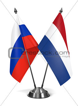Russia and Netherlands - Miniature Flags.