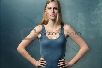 Serious attractive young woman with an attitude