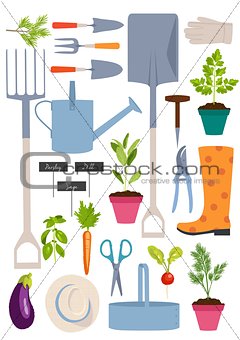 Set of gardening tools