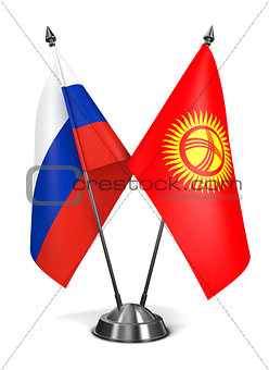 Russia and Kyrgyzstan - Miniature Flags.