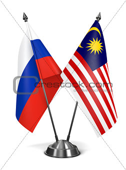 Russia and Malaysia - Miniature Flags.