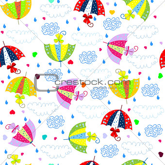 Seamless background with colorful umbrellas