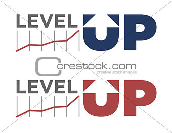 Vector illustration of level up text 