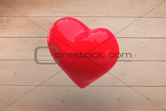 Bright red heart shaped balloon