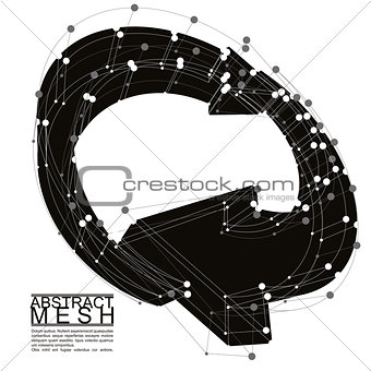 Abstract 3d mesh vector background, abstract conceptual illustra