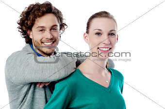 Charming young caucasian couple