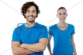 Smiling young couple in casuals