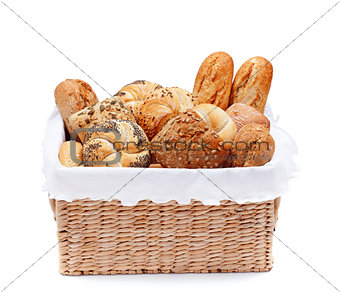 Fresh bakery products in a basket