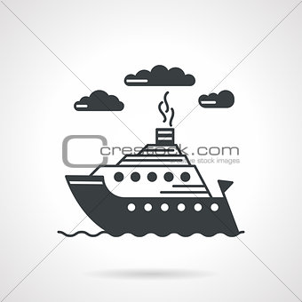 Sea ship black vector icon