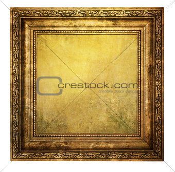 Yellowed wooden frame 