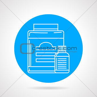 Flat round vector icon for sport supplements
