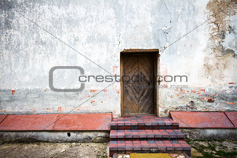 Old door and stone steps
