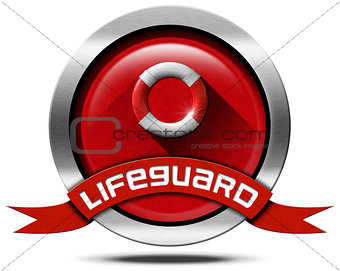 Lifeguard - Metal Icon with Lifebuoy