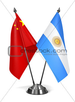 China and Argentina - Miniature Flags.