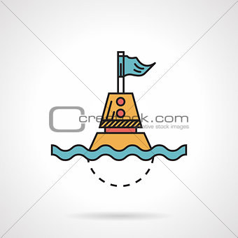 Flat design vector icon for maritime buoy