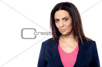 Female executive posing confidently