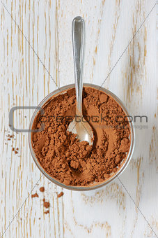 cocoa powder with spoon