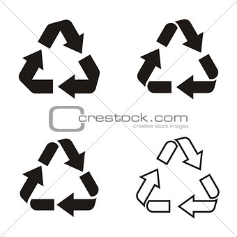 Recycle symbol icons