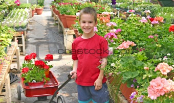 Boy Buying Flowers