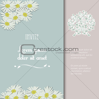 Invite with flowers and sample text