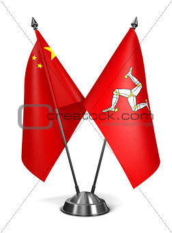 China and Isle Man - Miniature Flags.