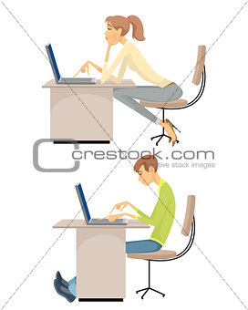 Girl and guy at the computers