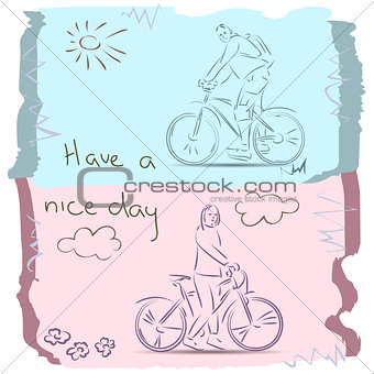Have a Good Day on Bike. Sketch