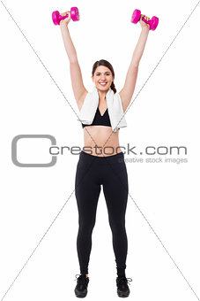 Fitness trainer working out