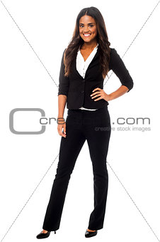 Confident corporate lady posing in style