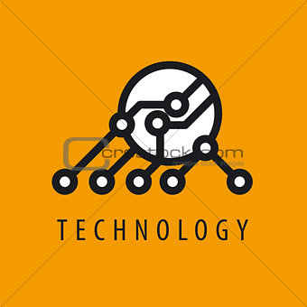 vector logo abstraction chip on yellow background