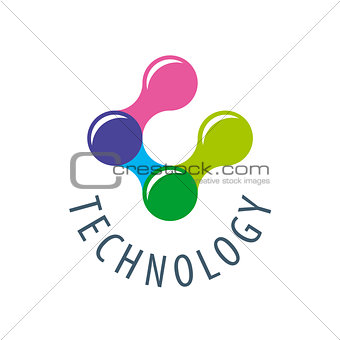 vector logo colored atoms for technology