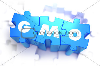 GMO - White Abbreviation on Blue Puzzles.